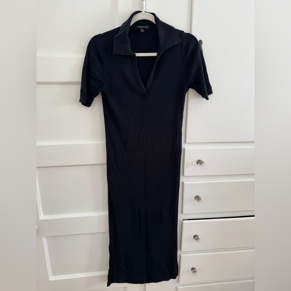 Black Ribbed Knit Dress - Picture 3 of 5